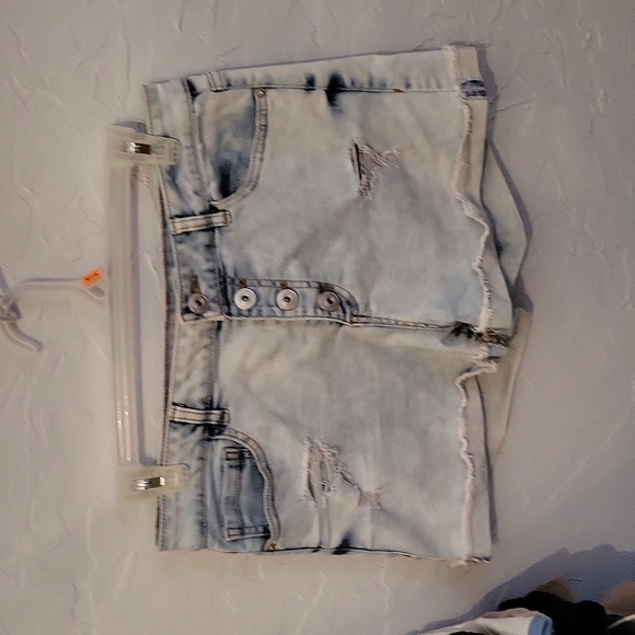NOBO High Rise Faux Denim Shorts - Picture 1 of 5